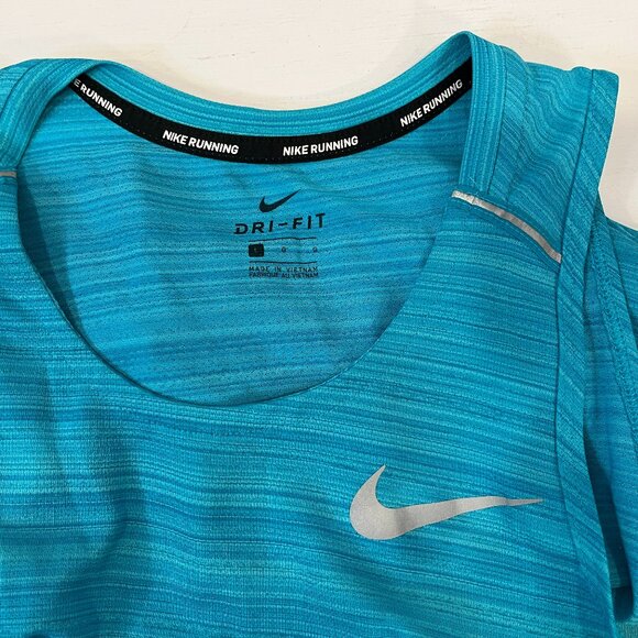 Nike Running Men's Turquoise Breathe Miler Tank Top - Size Large - Picture 2 of 4